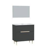 Lotto Antracite Grey F/S 80X45X80 incl. Mirror and Ceramic Basic